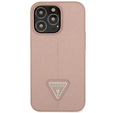 Etui Guess GUHCP14LPSATLP do Apple iPhone 14 Pro 6,1" różowy/pink hardcase SaffianoTriangle Logo