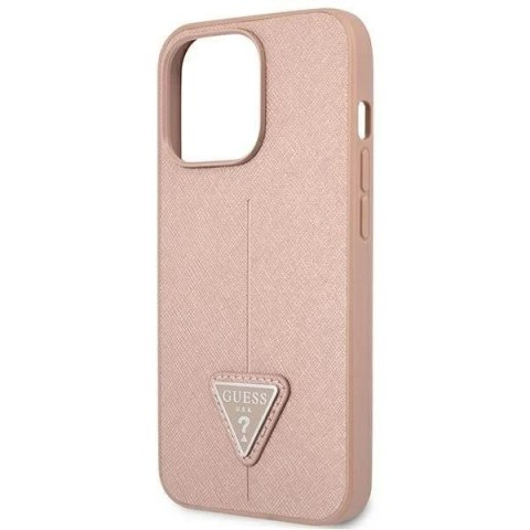 Etui Guess GUHCP14LPSATLP do Apple iPhone 14 Pro 6,1" różowy/pink hardcase SaffianoTriangle Logo