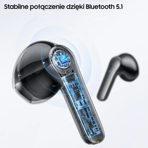 Słuchawki Bluetooth 5.1 USAMS TWS XH Series Dual mic bezprzewodowe czarny/black BHUXH01