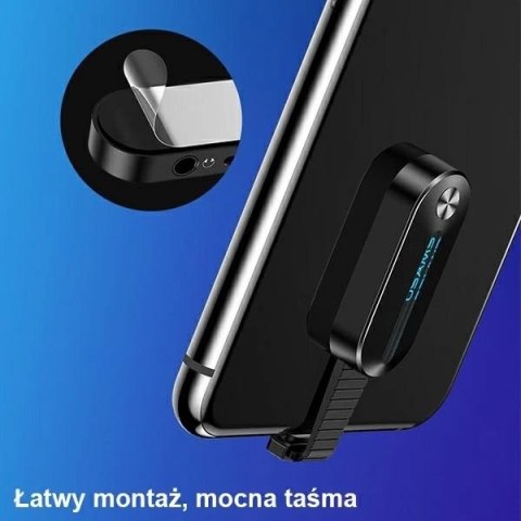 USAMS Adapter AU10 2w1 Lightning - 3,5mm + lightning LED czarny/black SJ358LN01 (US-SJ358)