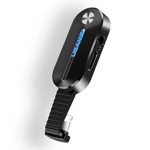 USAMS Adapter AU10 2w1 Lightning - 3,5mm + lightning LED czarny/black SJ358LN01 (US-SJ358)