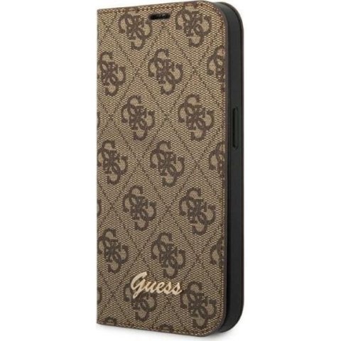 Etui Guess GUBKP14XHG4SHW do Apple iPhone 14 Pro Max 6,7" brązowy/brown book 4G Vintage Gold Logo