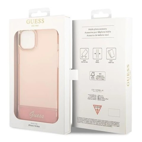 Etui Guess GUHCP14MHGCOP do Apple iPhone 14 Plus 6,7" różowy/pink hardcase Translucent