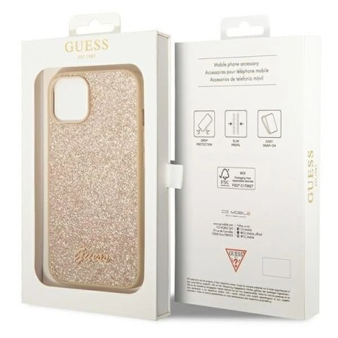 Etui Guess GUHCP14MHGGSHD do Apple iPhone 14 Plus 6,7" złoty/gold hard case Glitter Script