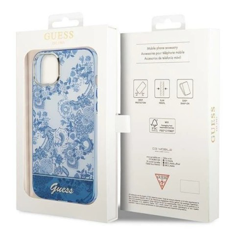 Etui Guess GUHCP14MHGPLHB do Apple iPhone 14 Plus 6,7" niebieski/blue hardcase Porcelain Collection