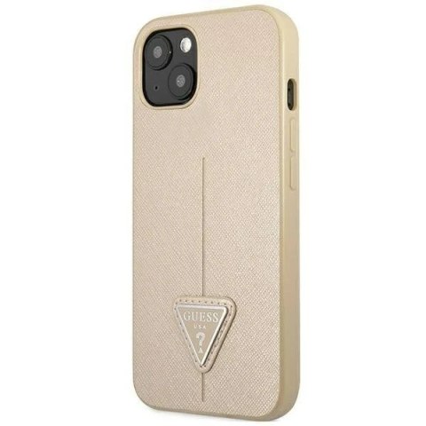 Etui Guess GUHCP14MPSATLE do Apple iPhone 14 Plus 6,7" beżowy/beige hardcase SaffianoTriangle Logo