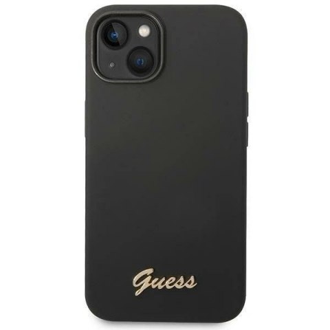 Etui Guess GUHCP14MSLSMK do Apple iPhone 14 Plus 6,7" czarny/black hard case Silicone Vintage Gold Logo