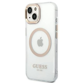 Etui Guess GUHMP14MHTRMD do Apple iPhone 14 Plus 6,7" złoty/gold hard case Metal Outline Magsafe