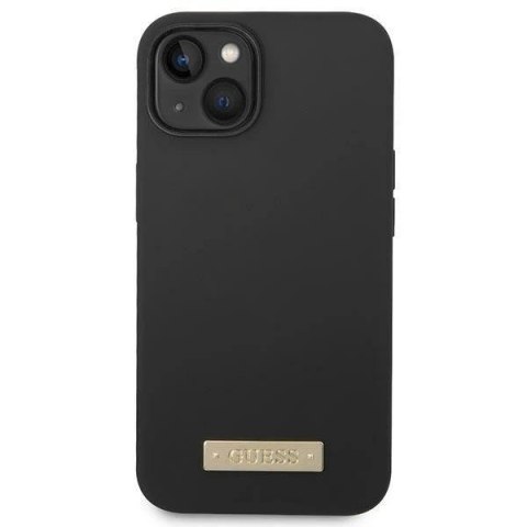 Etui Guess GUHMP14MSBPLK do Apple iPhone 14 Plus 6,7" czarny/black hard case Silicone Logo Plate MagSafe