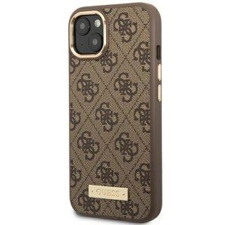 Etui Guess GUHMP14MU4GPRW do Apple iPhone 14 Plus 6,7" brązowy/brown hard case 4G Logo Plate MagSafe