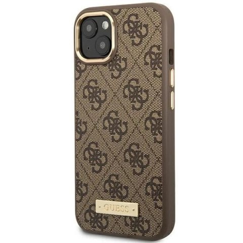 Etui Guess GUHMP14MU4GPRW do Apple iPhone 14 Plus 6,7" brązowy/brown hard case 4G Logo Plate MagSafe