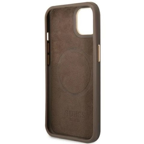 Etui Guess GUHMP14MU4GPRW do Apple iPhone 14 Plus 6,7" brązowy/brown hard case 4G Logo Plate MagSafe