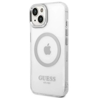 Etui Guess GUHMP14SHTRMS do Apple iPhone 14 6,1" srebrny/silver hard case Metal Outline Magsafe