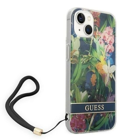 Etui Guess GUOHCP14MHFLSB do Apple iPhone 14 Plus 6,7" niebieski/blue hardcase Flower Strap