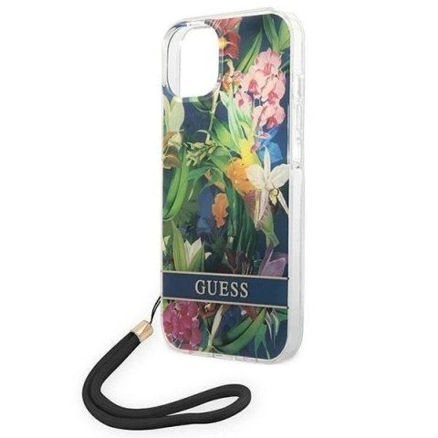 Etui Guess GUOHCP14SHFLSB do Apple iPhone 14 6,1" niebieski/blue hardcase Flower Strap