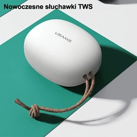 Słuchawki Bluetooth 5.0 USAMS TWS ES series bezprzewodowe biały/white BHUES01