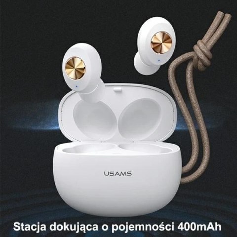 Słuchawki Bluetooth 5.0 USAMS TWS ES series bezprzewodowe biały/white BHUES01