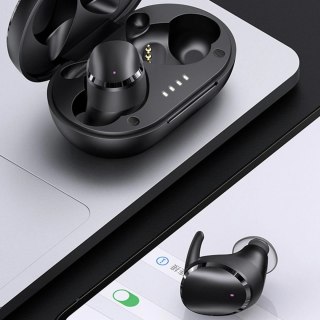 Słuchawki Bluetooth 5.0 USAMS TWS LX Series Dual mic bezprzewodowe czarny/black BHULX01