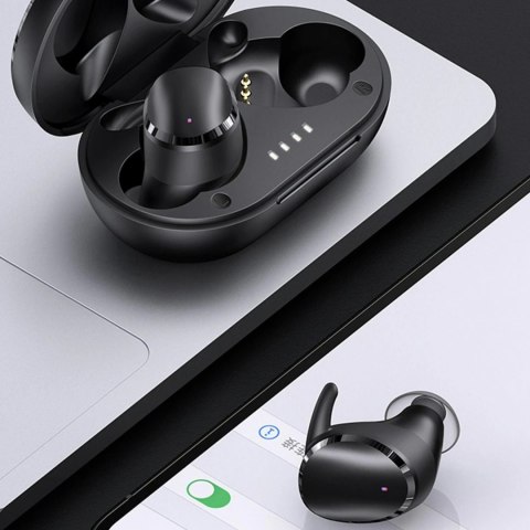 Słuchawki Bluetooth 5.0 USAMS TWS LX Series Dual mic bezprzewodowe czarny/black BHULX01