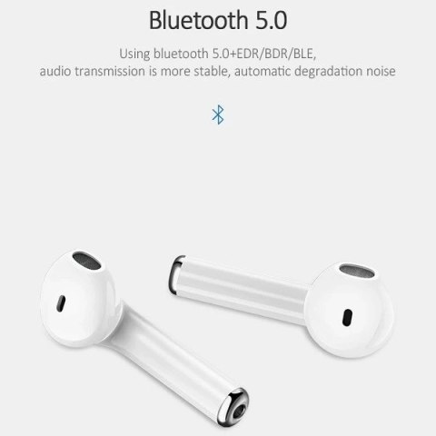 Słuchawki Bluetooth 5.0 USAMS TWS LU series bezprzewodowe biały/white BHULU01 (US-LU001)