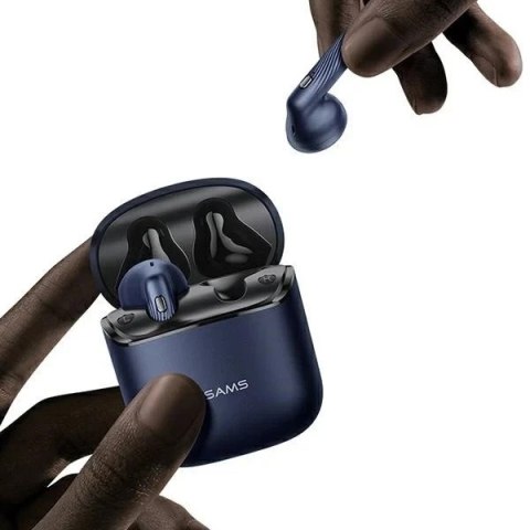 Słuchawki Bluetooth 5.0 USAMS TWS SY series SY02 bezprzewodowe niebieski/blue BHUSY02