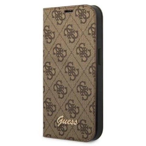 Etui Guess GUBKP14LHG4SHW do Apple iPhone 14 Pro 6,1" brązowy/brown book 4G Vintage Gold Logo