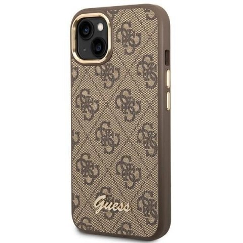 Etui Guess GUHCP14SHG4SHW do Apple iPhone 14 6,1" brązowy/brown hard case 4G Vintage Gold Logo