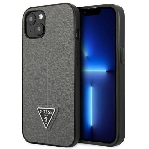 Etui Guess GUHCP14SPSATLG do Apple iPhone 14 6,1" srebrny/silver hardcase SaffianoTriangle Logo