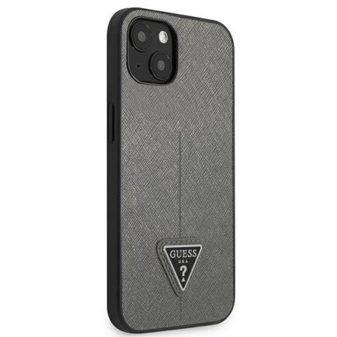 Etui Guess GUHCP14SPSATLG do Apple iPhone 14 6,1" srebrny/silver hardcase SaffianoTriangle Logo