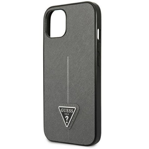 Etui Guess GUHCP14SPSATLG do Apple iPhone 14 6,1" srebrny/silver hardcase SaffianoTriangle Logo