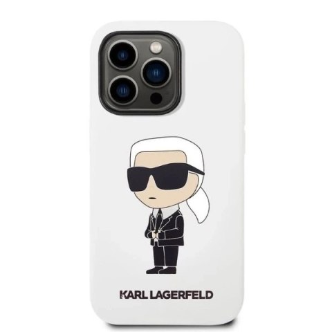 Etui Karl Lagerfeld KLHCP14XSNIKBCH do iPhone 14 Pro Max 6,7" hardcase Silicone Ikonik biały/white