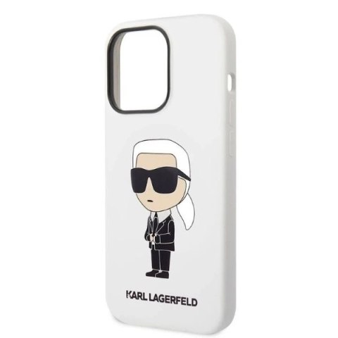 Etui Karl Lagerfeld KLHCP14XSNIKBCH do iPhone 14 Pro Max 6,7" hardcase Silicone Ikonik biały/white