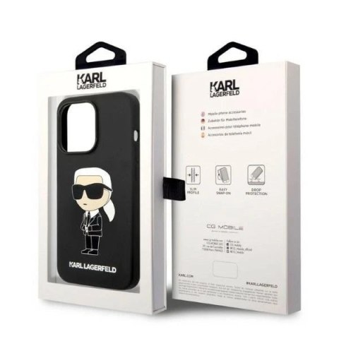 Etui Karl Lagerfeld KLHCP14XSNIKBCK do iPhone 14 Pro Max 6,7" hardcase Silicone Ikonik czarny/black