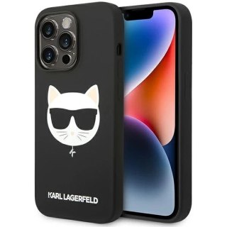 Etui Karl Lagerfeld KLHMP14XSLCHBK do iPhone 14 Pro Max 6,7" hardcasek Silicone Choupette Head Magsafe czarny/blac