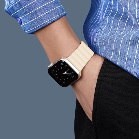 Pasek Dux Ducis Magnetic Strap Apple Watch Ultra bransoletka magnetyczna opaska beżowy (Chain Version)