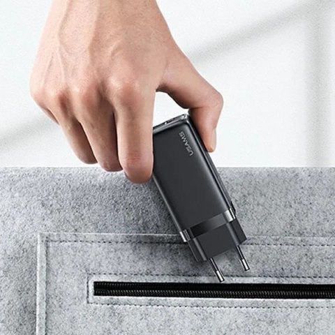 USAMS Ładowarka sieciowa 1xUSB-C+1xUSB T47 65W PD Fast Charging Super Si biały/white CC153TC02 (US-CC153)