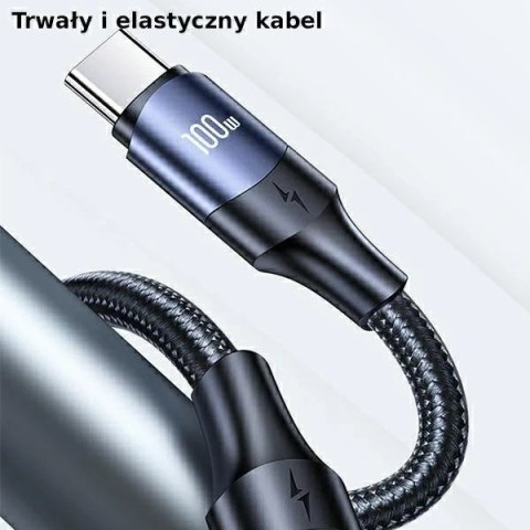 USAMS Ładowarka sieciowa 2xUSB-C+2xUSB T44 100W PD3.0 +QC3.0 Fast Charging + kabel U71 USB-C na USB-C czarny/black UCTZ01