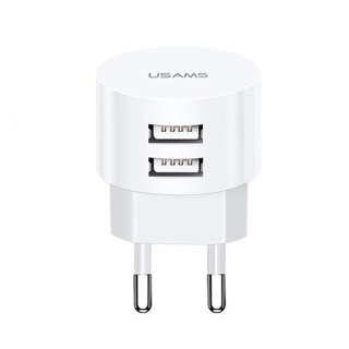 USAMS Ładowarka sieciowa 2xUSB T20 2,1A round (only head) biały/white Fast Charging CC80TC01 (US-CC080)