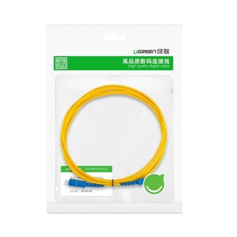 Jednomodowy kabel UGREEN FC-FC patchcord światłowód 3 m żółty (70662 NW129)