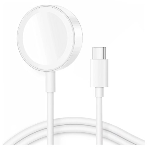 Kabel ładowarka indukcyjna QI magnetyczna Alogy do Apple Watch USB-C typ C 100cm 1M Biała