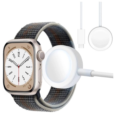 Kabel ładowarka indukcyjna QI magnetyczna Alogy do Apple Watch USB-C typ C 100cm 1M Biała