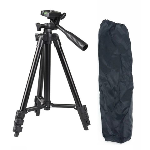 Statyw uniwersalny Alogy Tripod uchwyt do telefonu stojak 1/4 do kamer GoPro z pilot Bluetooth, pokrowiec Czarny