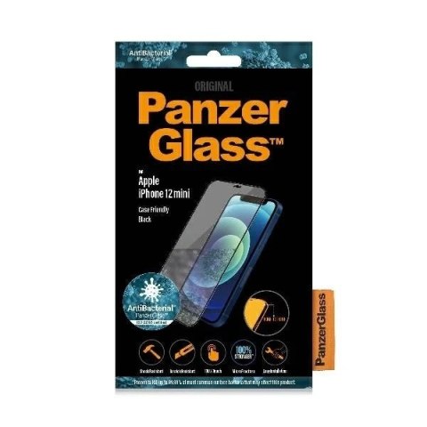 Szkło PanzerGlass Pro E2E Super+ do iPhone 12 Mini Case Friendly AntiBacterial MicroFracture czarny/black