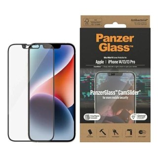 Szkło PanzerGlass Ultra-Wide Fit do iPhone 14 / 13 / 13 Pro / 16e 6.1" Screen Protection CamSlider Antibacterial Easy Aligner In