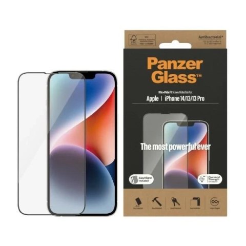 Szkło PanzerGlass Ultra-Wide Fit do iPhone 14 / 13 Pro / 13 / 16e 6,1" Privacy Screen Protection Antibacterial Easy Aligner Incl