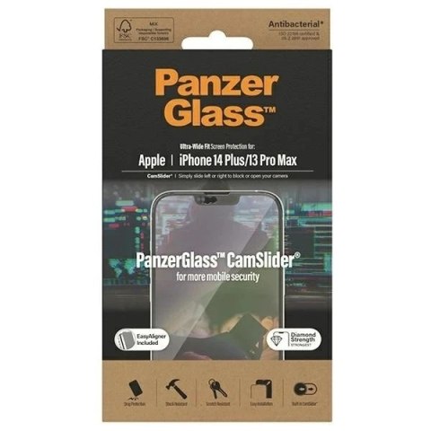 Szkło PanzerGlass Ultra-Wide Fit do iPhone 14 Plus / 13 Pro Max 6,7" Screen Protection CamSlider Antibacterial Easy Aligner Incl