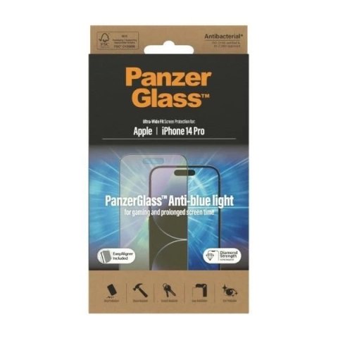 Szkło PanzerGlass Ultra-Wide Fit do iPhone 14 Pro 6,1" Screen Protection Antibacterial Easy Aligner Included Anti-blue light 279