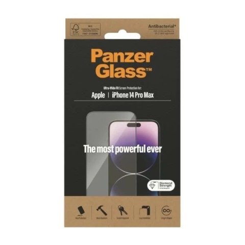 Szkło PanzerGlass Ultra-Wide Fit do iPhone 14 Pro Max 6,7" Screen Protection Antibacterial 2774