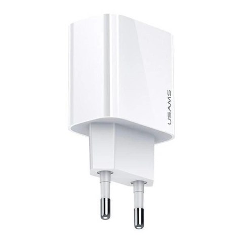 USAMS Ładowarka sieciowa 1x USB-C T34 20W 5V-3A (only head) PD3.0 Fast Charging biały/white CC118TC01 (US-CC118)