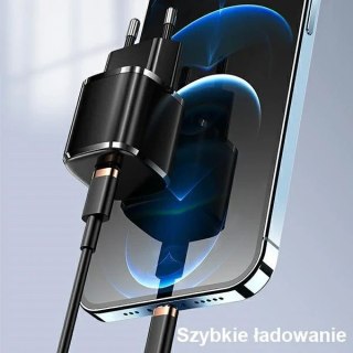 USAMS Ładowarka sieciowa 1x USB-C T36 mini 20W + kabel USB-C-Lightning biały/white PD3.0 Fast Charging XFKXLOGTL02 (US-CC124+US-